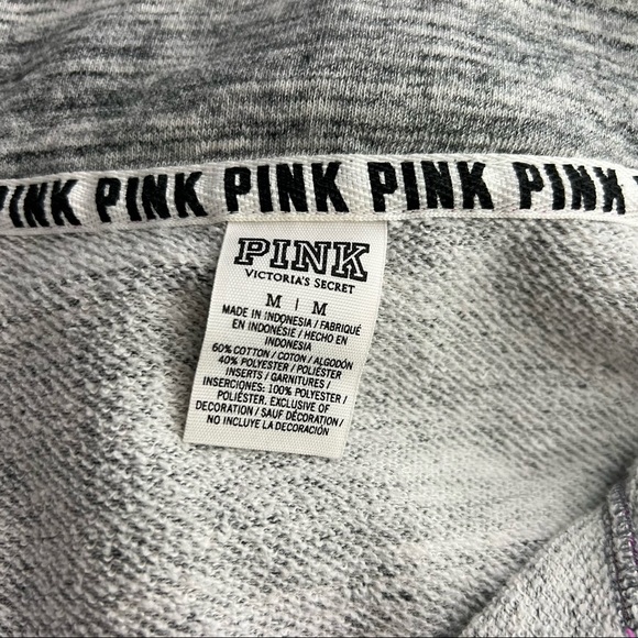 Pink Victoria's Secret Purple Gray Size Medium Women's Quarter Zip Pullover - Picture 8 of 8